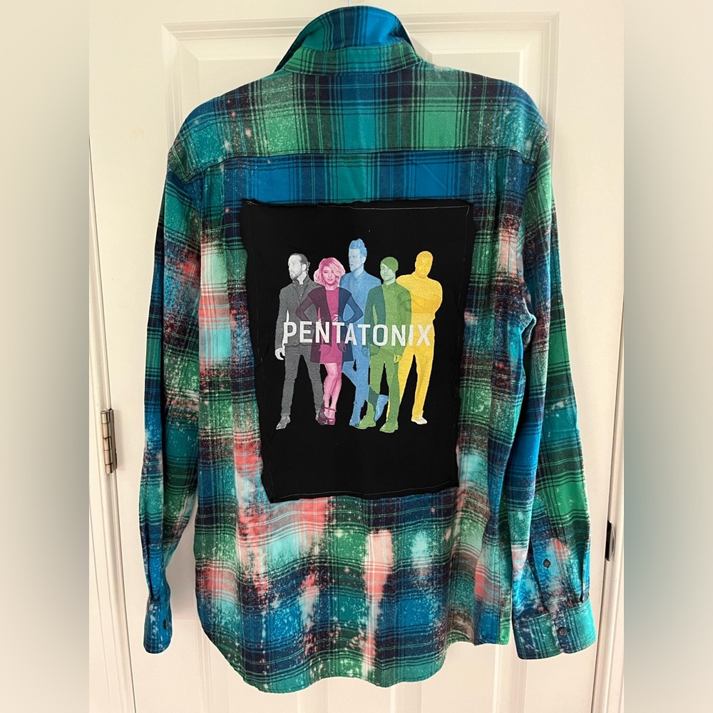 Custom Pentatonix Green and Blue Flannel - Large